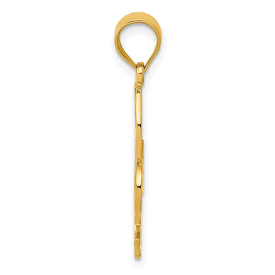 14K Filigree Fleur de Lis Pendant