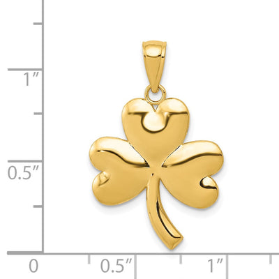 14K Shamrock Charm, 22 x 19mm