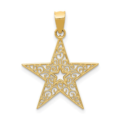 14K Filigree Star Pendant