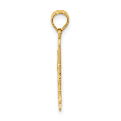 14K Polished Filigree Sun Pendant