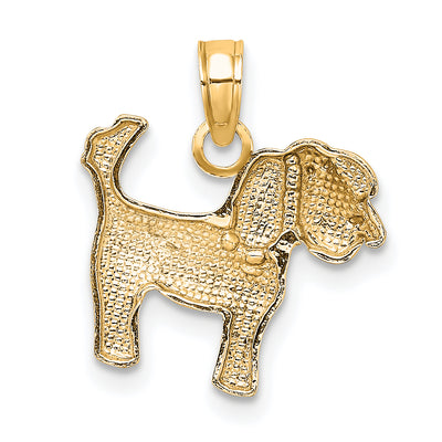 14K Polished Dog Charm, 16.2 x 15mm