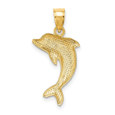 14K Polished Dolphin Charm, 20 x 13mm