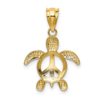 14K Peace Turtle Pendant