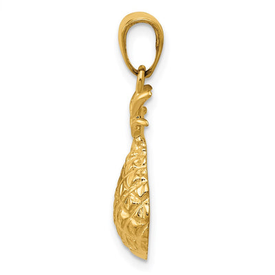 14K Diamond-cut Pineapple Pendant