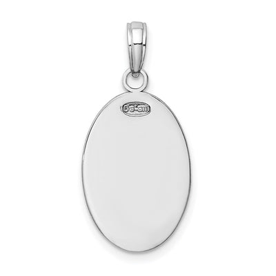 14K White Gold Saint Christopher Medal Pendant, 27.3 x 12.75mm