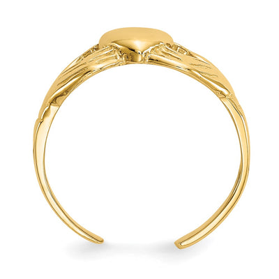 14K Polished Claddagh Toe Ring