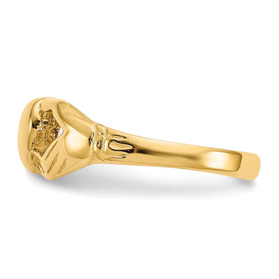 14K Polished Claddagh Toe Ring