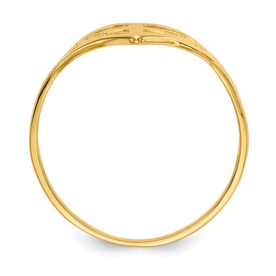14K Polished Heart w/ Cross Ring