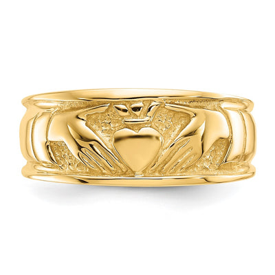 14K Polished Claddagh Band