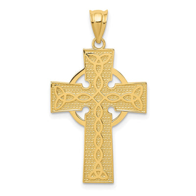 14K Celtic Cross Pendant, 25 x 14mm