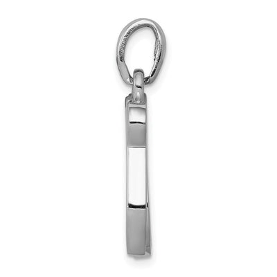 14K White Gold Chai Life Pendant, 27 x 20mm