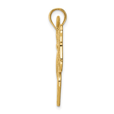 14K Polished Large Butterfly Pendant