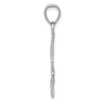 14K White Gold Gold Polished Anchor W/Rope Pendant
