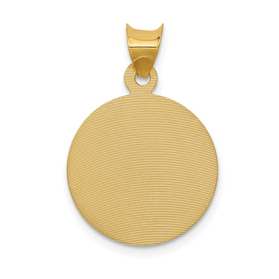 14K Polished D/C Corpus Circle Pendant, 23.5 x 16mm