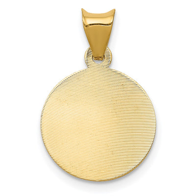 14K Polished D/C Lady Of Guadalupe Circle Pendant, 13.07 x 12.85mm