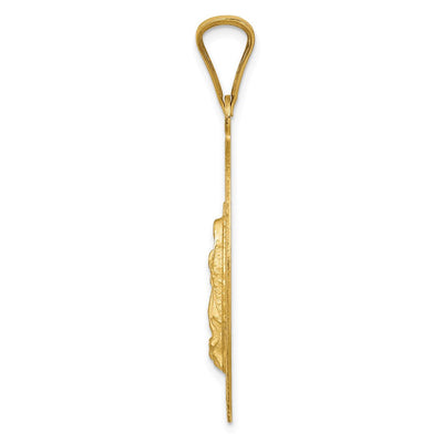 14K Polished D/C Lady Of Guadalupe Oval Pendant, 41 x 22.8mm
