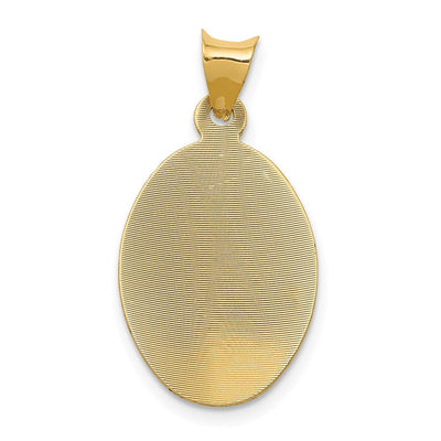 14K w/Rhodium D/C Lady Of Guadalupe Oval Pendant, 26.7 x 13mm