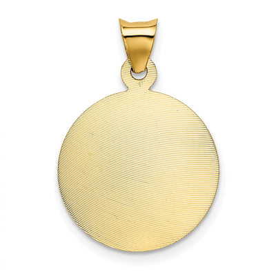 14K w/Rhodium Polished D/C Lady Of Guadalupe Circle Pendant, 23.4 x 16mm