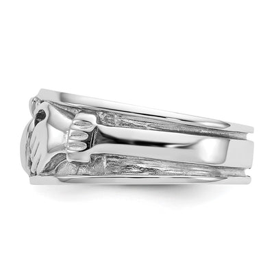 14K White Gold Claddagh Band