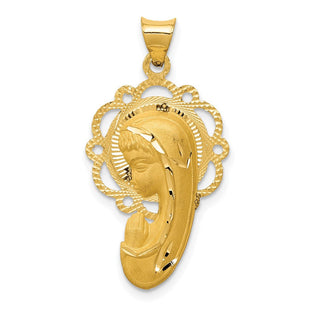 14k Satin and Polished Mary Pendant (Style K5655)