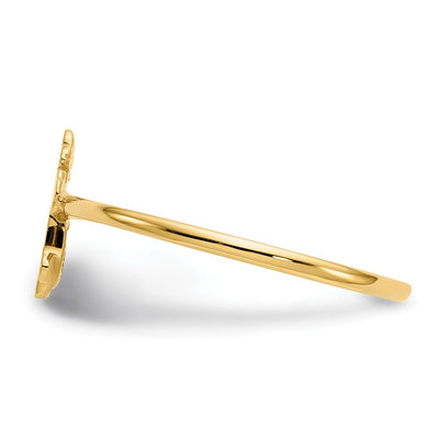 14K Polished Cross Ring