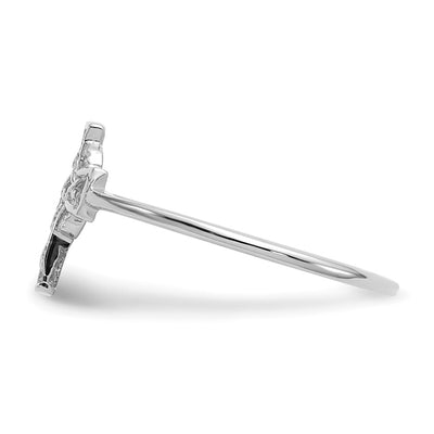 14K White Gold Polished Celtic Cross Ring