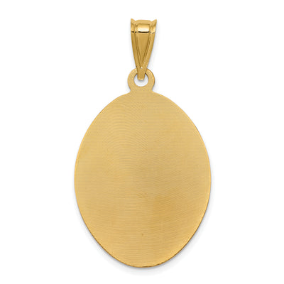 14K w/Rhodium D/C Lady Of Guadalupe Oval Pendant, 41.6 x 22.45mm