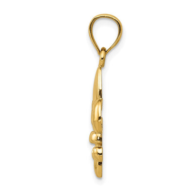 14K Polished Fleur de Lis Pendant