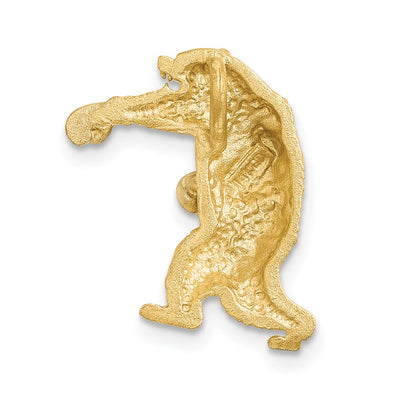 14K w/White Rhodium Satin D/C Boxing Bear Chain Slide