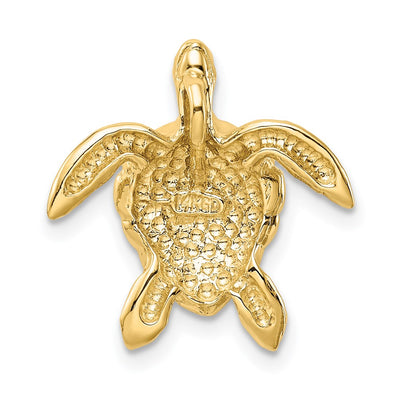14K Polished Large Sea Turtle Chain Slide