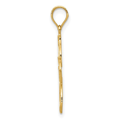14K Polished Filigree Starfish Pendant