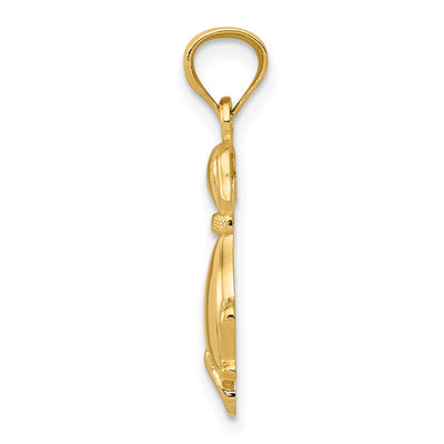 14K Polished Sitting Dog Pendant