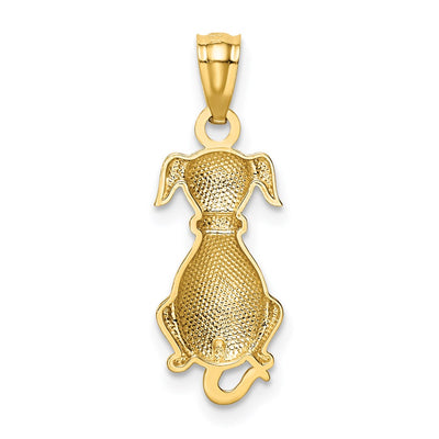 14K Polished Sitting Dog Pendant