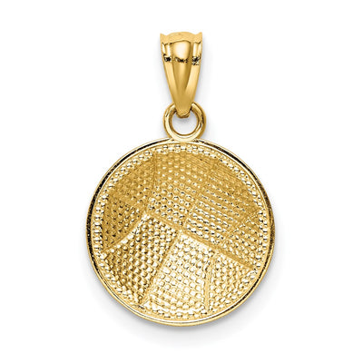 14K Satin and Polished Basketball Pendant