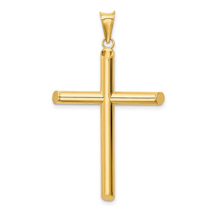 14k Polished Tube Cross Pendant (Style K6181)