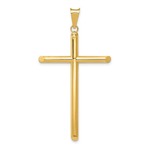 14k Polished Tube Cross Pendant (Style K6184)