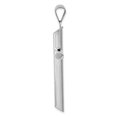 14K White Gold Polished Tube Cross Pendant, 50.63 x 27.5mm