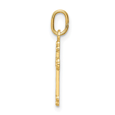 14K Small D/C Budded Cross Pendant