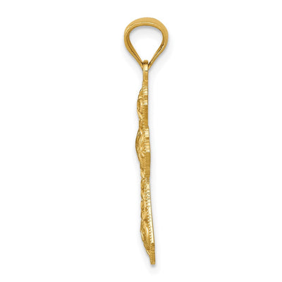 14K Polished Filigree Cross Pendant, 26.19 x 14.94mm