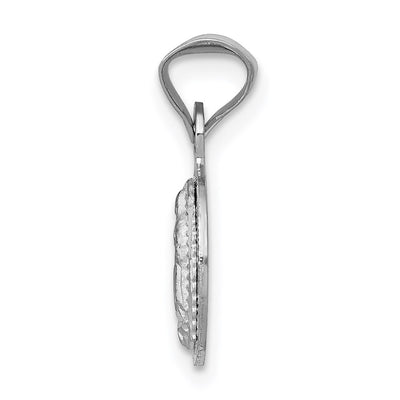 14K White Gold Our Lady of Guadalupe Semi-solid Round Pendant, 10.45 x 10.45mm