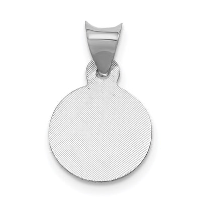 14K White Gold Our Lady of Guadalupe Semi-solid Round Pendant, 10.45 x 10.45mm
