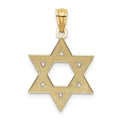 14K Diamond-cut Polished Star of David Pendant