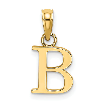 14K Polished Block Letter Initial Pendant