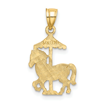 14K Carousel Horse Charm, 9.7 x 13.2mm