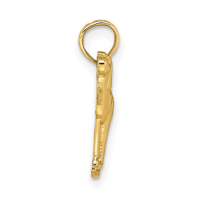14K Polished Dog Charm, 19.25 x 13.25mm
