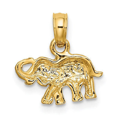 14K Polished Small Elephant Charm