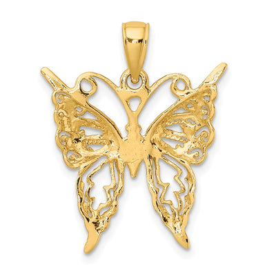 14K Cut-Out Butterfly Charm, 21.2 x 19.3mm