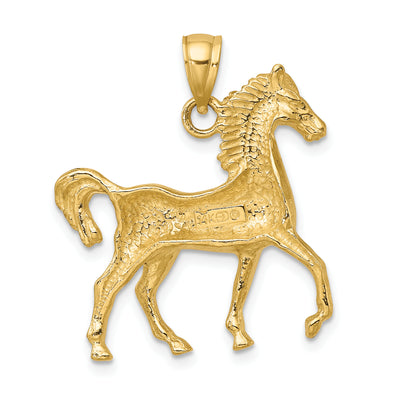 14K Polished Horse Charm, 32.1 x 26.4mm