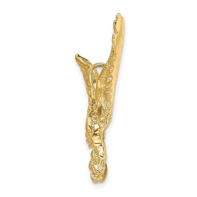14K Eagle w/Beak Touching Claws Charm, 40.2 x 43.7mm
