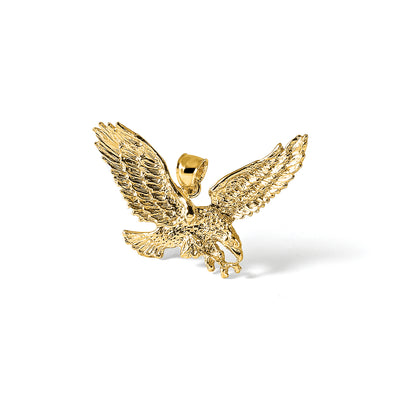 14K Eagle w/Beak Touching Claws Charm, 40.2 x 43.7mm